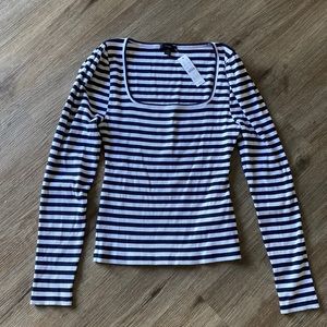 J Crew square neck, long sleeve